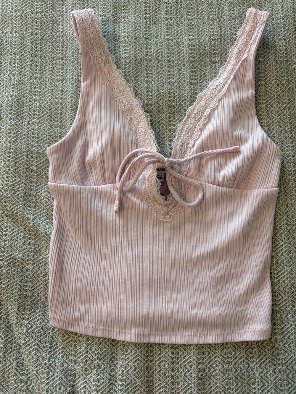 Garage Light Pink Ribbed Tank Top